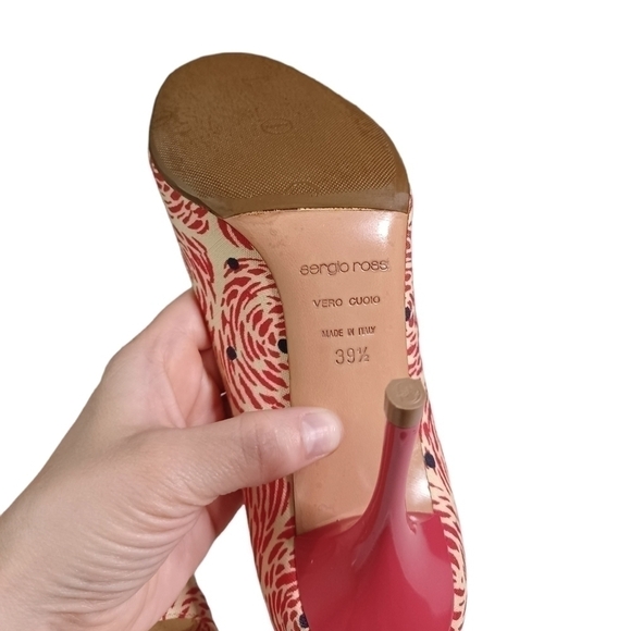 Sergio ROSSI floral fabric heels - Picture 9 of 10